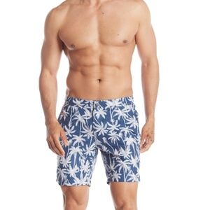 NWT Onia Calder Palm Tree Print Swim Trunks